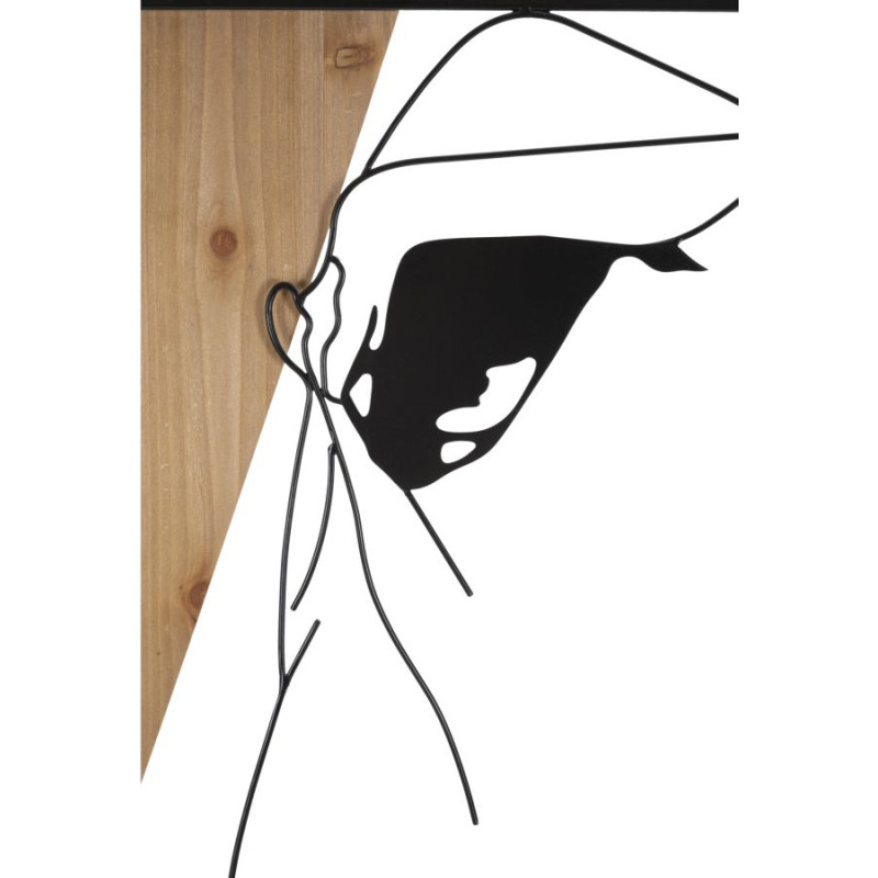 Bande murale – B – Fer et bois, harmonie des formes (50 x 2 x 90 cm)