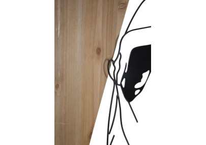 Bande murale – B – Fer et bois, harmonie des formes (50 x 2 x 90 cm)