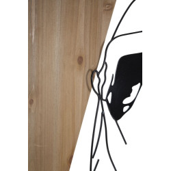 Bande murale – B – Fer et bois, harmonie des formes (50 x 2 x 90 cm)