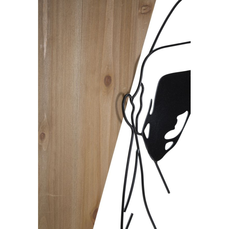 Bande murale – B – Fer et bois, harmonie des formes (50 x 2 x 90 cm)