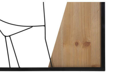 Bande murale – B – Fer et bois, harmonie des formes (50 x 2 x 90 cm)