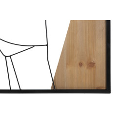 Bande murale – B – Fer et bois, harmonie des formes (50 x 2 x 90 cm)