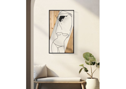 Bande murale – B – Fer et bois, harmonie des formes (50 x 2 x 90 cm)