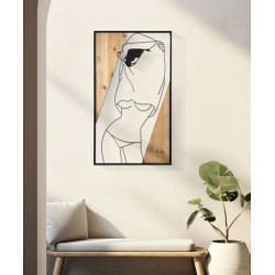 Bande murale – B – Fer et bois, harmonie des formes (50 x 2 x 90 cm)