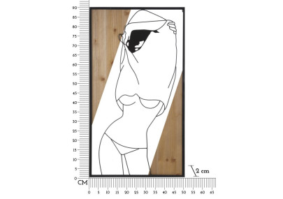 Bande murale – B – Fer et bois, harmonie des formes (50 x 2 x 90 cm)