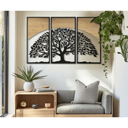 Panneau mural ARC – Lot de 3 pièces, lignes contemporaines (105 x 2 x 70 cm / 35 x 2 x 70)