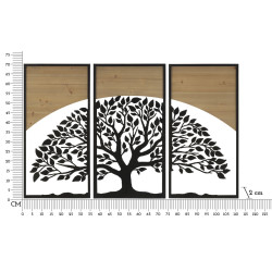 Panneau mural ARC – Lot de 3 pièces, lignes contemporaines (105 x 2 x 70 cm / 35 x 2 x 70)