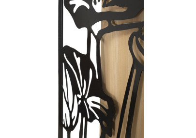 Panneau mural LOTUS – Fer et bois, élégance raffinée (60 x 2 x 90 cm)