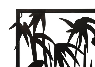 Panneau mural en bambou, fer et bois – Charme naturel et contemporain (58 x 2 x 80 cm)