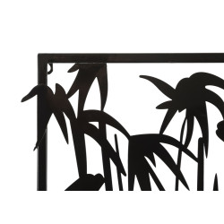 Panneau mural en bambou, fer et bois – Charme naturel et contemporain (58 x 2 x 80 cm)