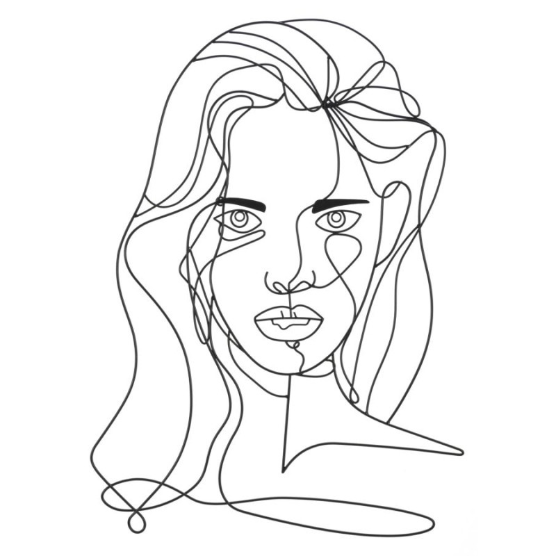 Panneau mural FACE – Décoration artistique (57,5 x 1,3 x 80 cm)