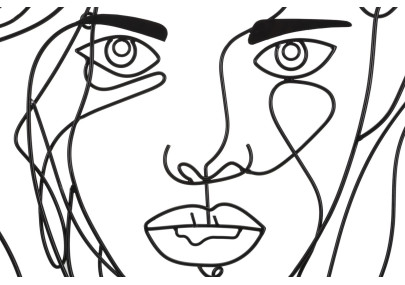 Panneau mural FACE – Décoration artistique (57,5 x 1,3 x 80 cm)