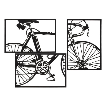 Ensemble de panneaux mural pour vélo – Lot de 3 pièces, style moderne (40 x 1,3 x 60 cm / taille d’une pièce unique)