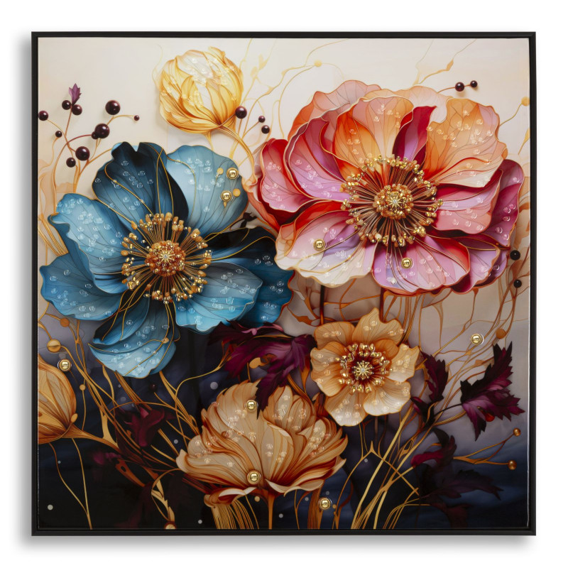 Tableau mural laqué avec cadre NARCY – A – Luxe contemporain (82 x 4 x 82 cm)