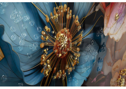 Tableau mural laqué avec cadre NARCY – A – Luxe contemporain (82 x 4 x 82 cm)