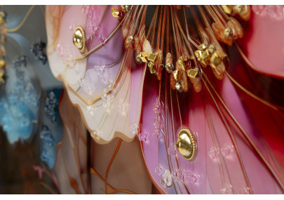 Tableau mural laqué avec cadre NARCY – A – Luxe contemporain (82 x 4 x 82 cm)