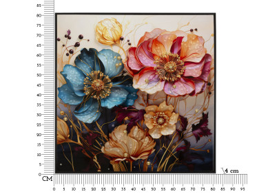 Tableau mural laqué avec cadre NARCY – A – Luxe contemporain (82 x 4 x 82 cm)