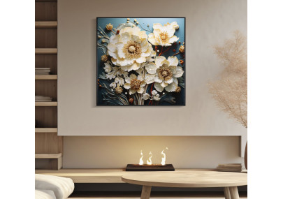 Tableau mural laqué avec cadre NARCY – B – Sophistication murale (82 x 4 x 82 cm)