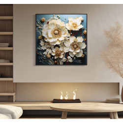 Tableau mural laqué avec cadre NARCY – B – Sophistication murale (82 x 4 x 82 cm)