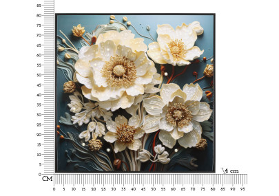 Tableau mural laqué avec cadre NARCY – B – Sophistication murale (82 x 4 x 82 cm)