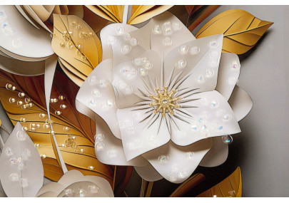 Tableau mural laqué avec cadre FLORA M – Élégance subtile (42 x 3,5 x 62 cm)