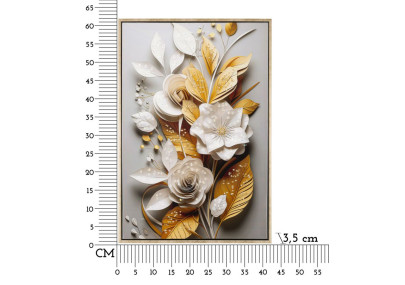 Tableau mural laqué avec cadre FLORA M – Élégance subtile (42 x 3,5 x 62 cm)