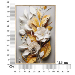 Tableau mural laqué avec cadre FLORA M – Élégance subtile (42 x 3,5 x 62 cm)