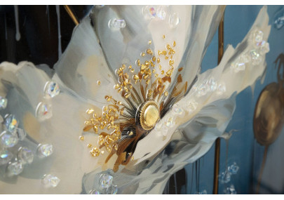 Tableau mural laqué avec cadre BLEU – Touche colorée raffinée (42 x 3,5 x 62 cm)