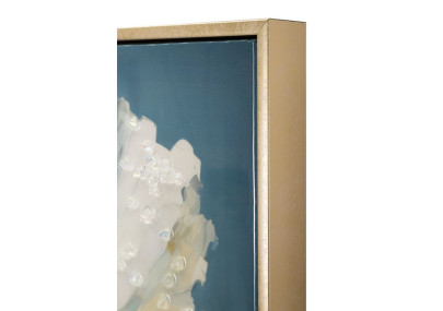 Tableau mural laqué avec cadre BLEU – Touche colorée raffinée (42 x 3,5 x 62 cm)