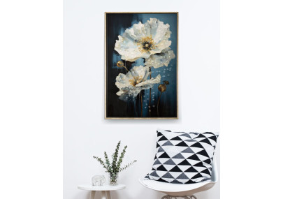 Tableau mural laqué avec cadre BLEU – Touche colorée raffinée (42 x 3,5 x 62 cm)