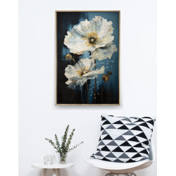 Tableau mural laqué avec cadre BLEU – Touche colorée raffinée (42 x 3,5 x 62 cm)