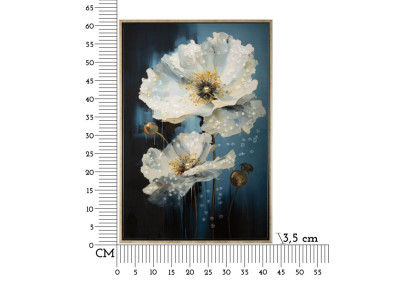 Tableau mural laqué avec cadre BLEU – Touche colorée raffinée (42 x 3,5 x 62 cm)