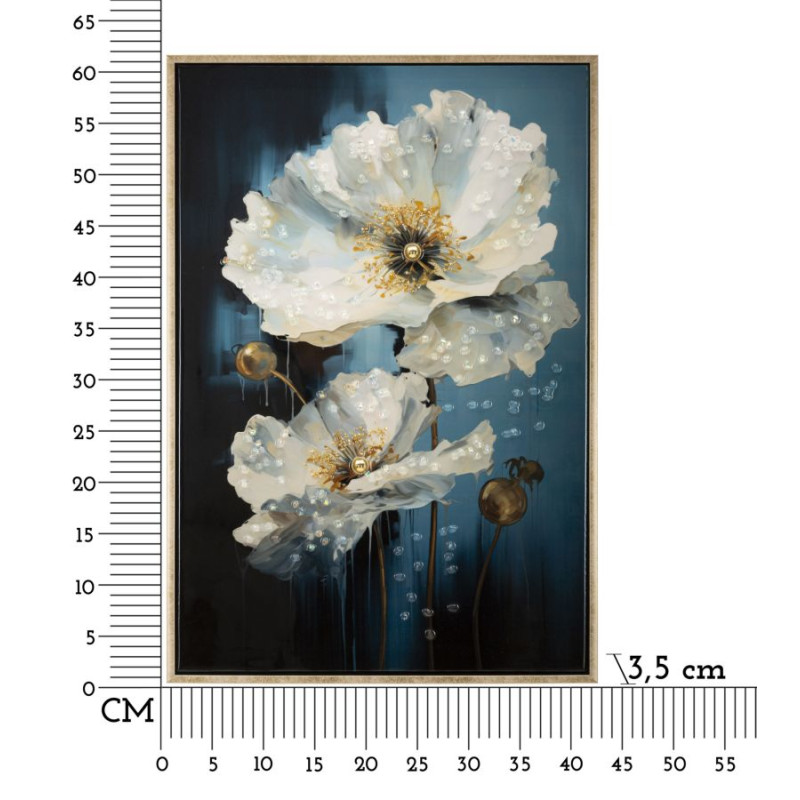 Tableau mural laqué avec cadre BLEU – Touche colorée raffinée (42 x 3,5 x 62 cm)