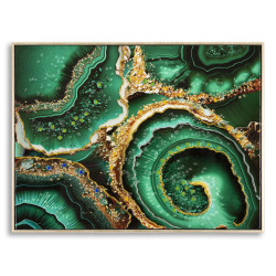 Tableau mural laqué avec cadre SMERALDY – A – Modernité artistique (82 x 4 x 62 cm)