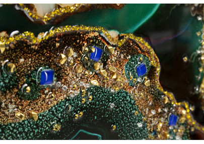 Tableau mural laqué avec cadre SMERALDY – A – Modernité artistique (82 x 4 x 62 cm)