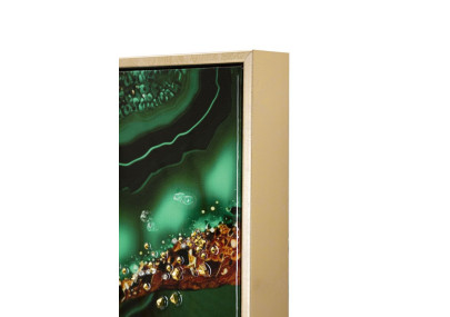 Tableau mural laqué avec cadre SMERALDY – A – Modernité artistique (82 x 4 x 62 cm)