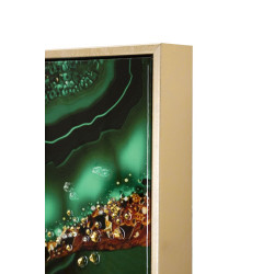 Tableau mural laqué avec cadre SMERALDY – A – Modernité artistique (82 x 4 x 62 cm)