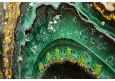 Tableau mural laqué avec cadre SMERALDY – A – Modernité artistique (82 x 4 x 62 cm)