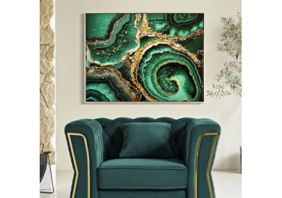 Tableau mural laqué avec cadre SMERALDY – A – Modernité artistique (82 x 4 x 62 cm)