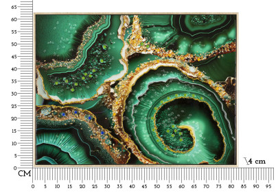 Tableau mural laqué avec cadre SMERALDY – A – Modernité artistique (82 x 4 x 62 cm)