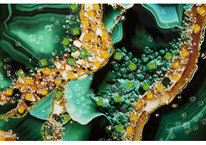 Tableau mural laqué avec cadre SMERALDY – B – Variation contemporaine (82 x 4 x 62 cm)