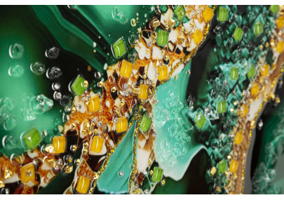 Tableau mural laqué avec cadre SMERALDY – B – Variation contemporaine (82 x 4 x 62 cm)