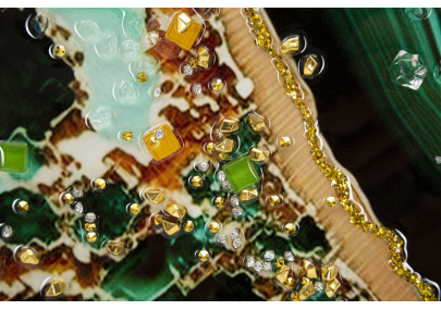 Tableau mural laqué avec cadre SMERALDY – B – Variation contemporaine (82 x 4 x 62 cm)