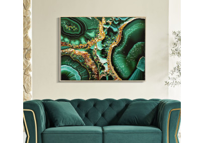 Tableau mural laqué avec cadre SMERALDY – B – Variation contemporaine (82 x 4 x 62 cm)