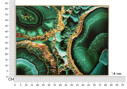 Tableau mural laqué avec cadre SMERALDY – B – Variation contemporaine (82 x 4 x 62 cm)