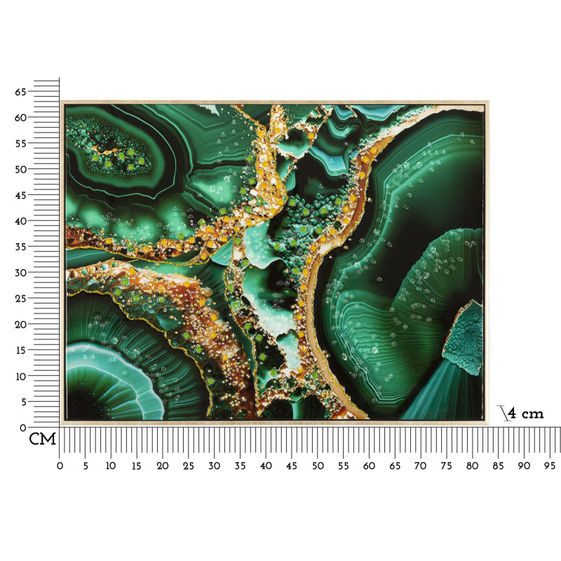 Tableau mural laqué avec cadre SMERALDY – B – Variation contemporaine (82 x 4 x 62 cm)