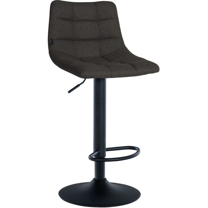 Lot de 2 tabourets de bar Jerry, en tissu, noir/gris foncé