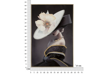 Tableau mural laqué avec cadre CHAPEAU VIENNAIS – B – Style unique (62 x 4 x 92 cm)