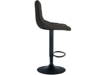 Lot de 2 tabourets de bar Jerry, en tissu, noir/gris foncé
