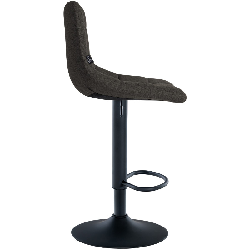 Ensemble de 2 tabourets de bar Jerry, tissu noir gris foncé